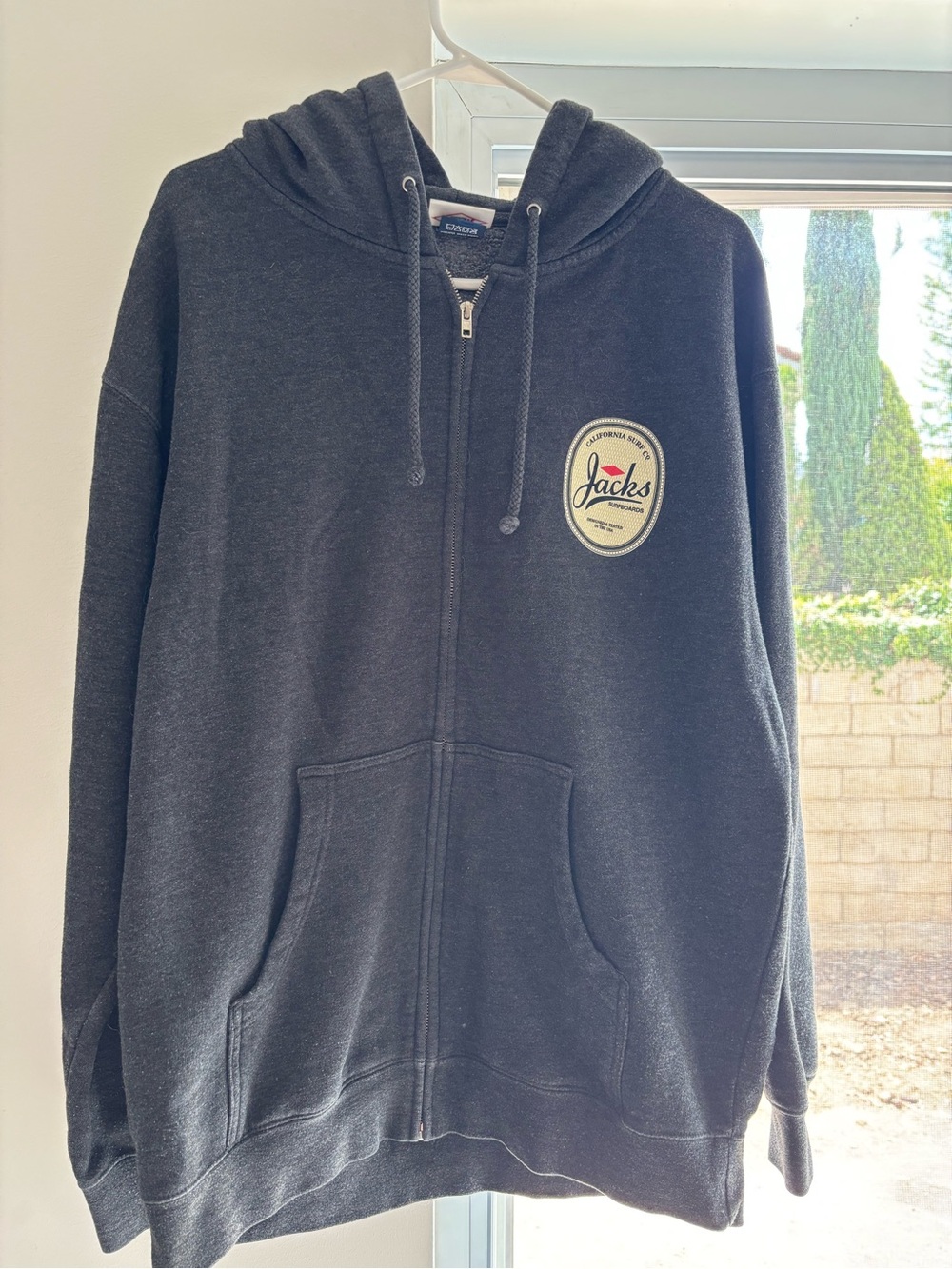 Jacks Men's Charcoal Zip-Up Hoodie - Full Zip Sweatshirt
